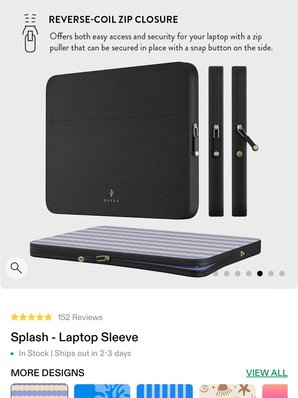 Incase Blue and Cream Striped Laptop Sleeve